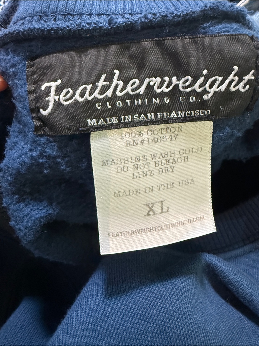 Men’s Navy Blue Cotton Sweater - XL